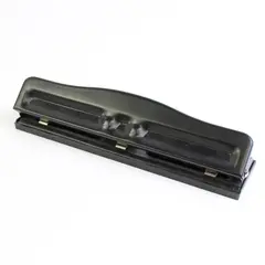 Unbranded Black Desktop Adjustable 3 Hole Paper Punch 12" Long