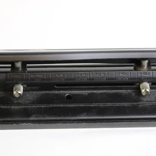 Unbranded Black Desktop Adjustable 3 Hole Paper Punch 12" Long