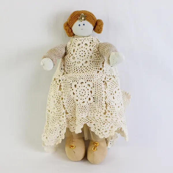 Sweet Home Primitive Country Wire Body Rag Doll 12" FLAWED