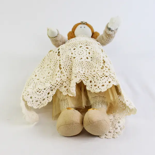 Sweet Home Primitive Country Wire Body Rag Doll 12" FLAWED