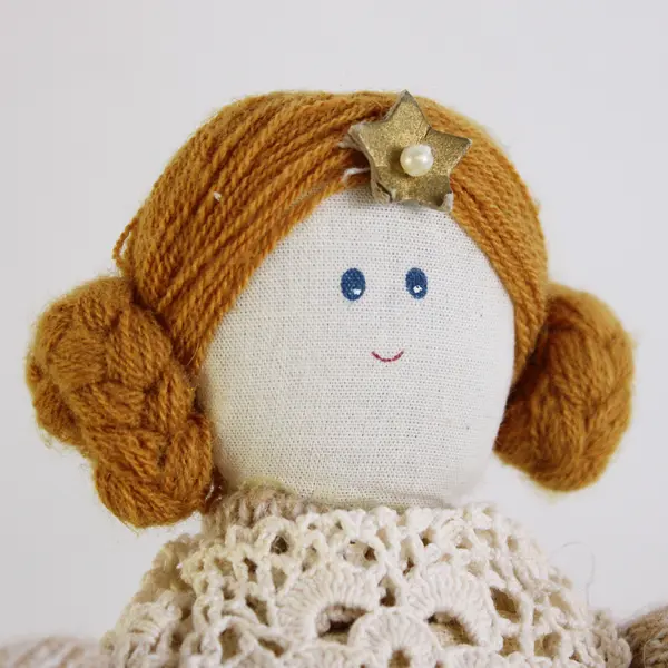 Sweet Home Primitive Country Wire Body Rag Doll 12" FLAWED