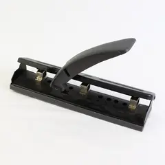 Unbranded Heavy Duty Black Desktop Adjustable 3 Hole Paper Punch 12.5" Long
