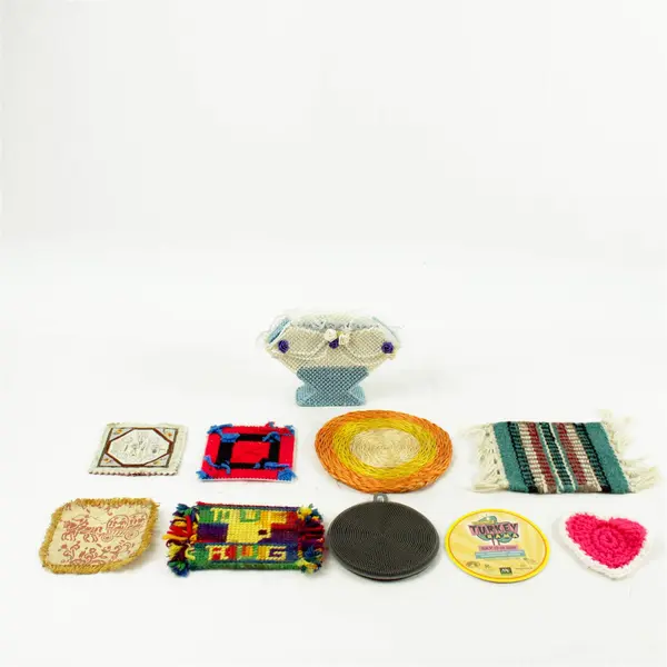 Lot of 10 Fabric Coasters Soft Absorbent Coaster Set Kitchen