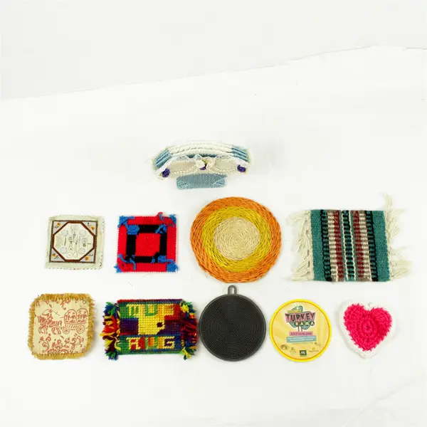 Lot of 10 Fabric Coasters Soft Absorbent Coaster Set Kitchen