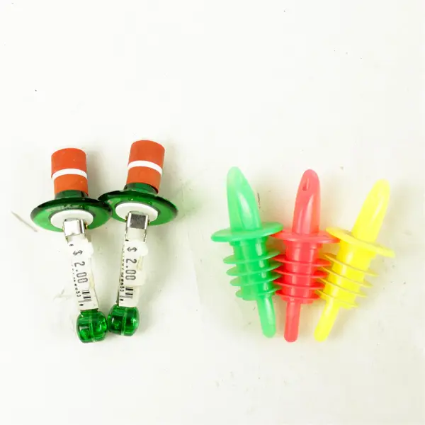 Lot of 5 Wine Bottle Stoppers Assorted Styles Bar Corks Used