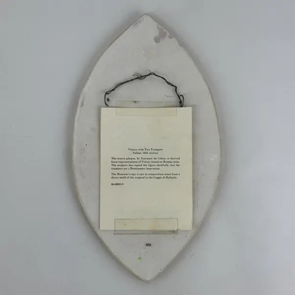 1982 MMA Victory With Two Trumpets Stucco Plaque By Giovanni da Udine