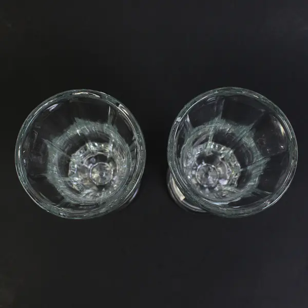 Set of 2 Clear Glass Old Fashioned Soda Fountain Glasses