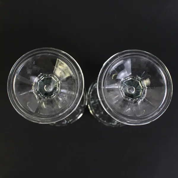 Set of 2 Clear Glass Old Fashioned Soda Fountain Glasses