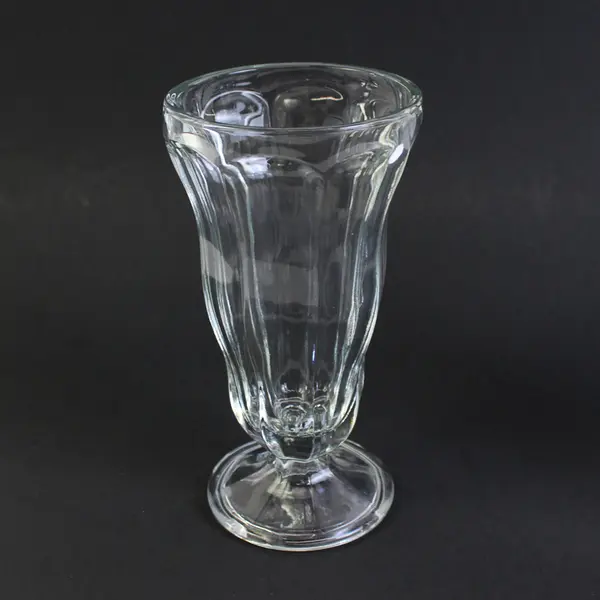 Set of 2 Clear Glass Old Fashioned Soda Fountain Glasses