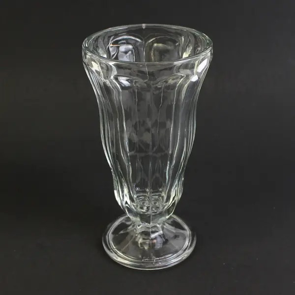 Set of 2 Clear Glass Old Fashioned Soda Fountain Glasses