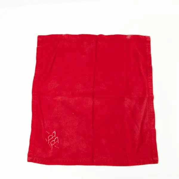 Set of 3 Red BB Embossed Linen Napkins 17x18