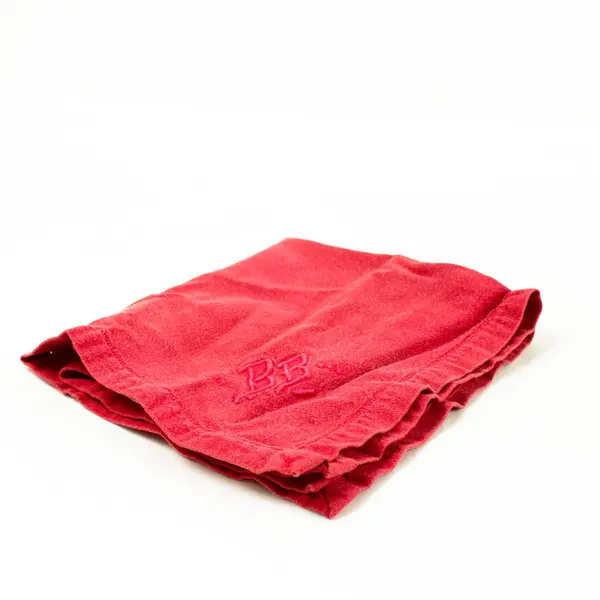 Set of 3 Red BB Embossed Linen Napkins 17x18