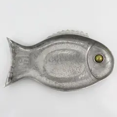 1977 Arthur Court  Designs Aluminum Fish Platter With Brass Eye
