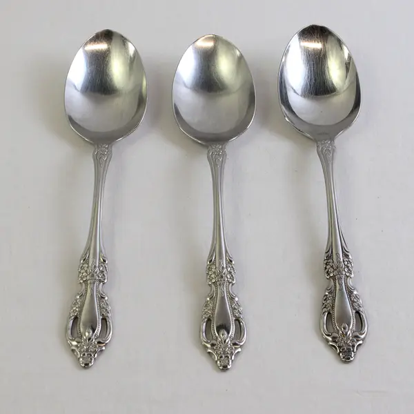 Lot of 3 Oneida Raphael Stainless Serving Spoons 8.5" Long
