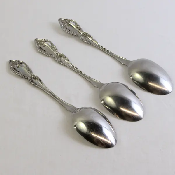 Lot of 3 Oneida Raphael Stainless Serving Spoons 8.5" Long