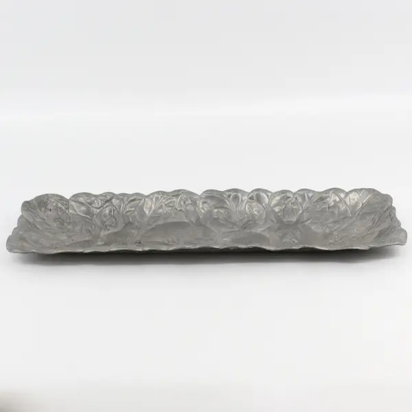 1990 Arthur Court Aluminum Bunny Rabbit Oblong Serving Tray Platter Easter 19x6