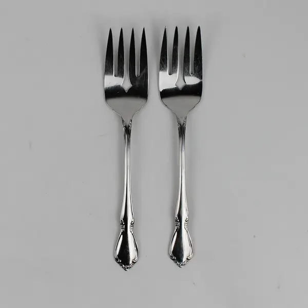 Lot of 2 Oneida Chateau Stainless Steel 8.5" Cold Meat Serving Forks