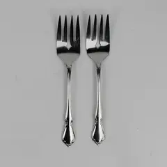Lot of 2 Oneida Chateau Stainless Steel 8.5" Cold Meat Serving Forks