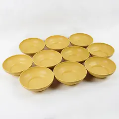 Lot Of 10 Tupperware Matching Harvest Gold Yellow Plastic Cereal Bowls #890