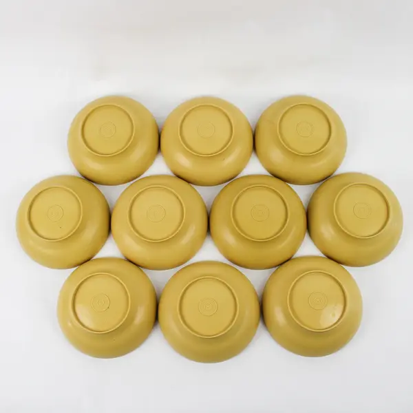 Lot Of 10 Tupperware Matching Harvest Gold Yellow Plastic Cereal Bowls #890