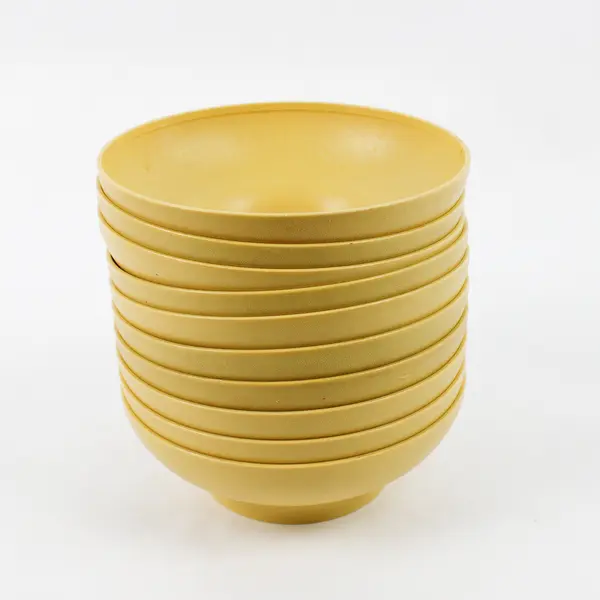 Lot Of 10 Tupperware Matching Harvest Gold Yellow Plastic Cereal Bowls #890