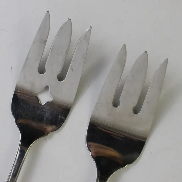 Lot of 2 Oneida Falkirk Cold Meat Forks 8.5” Stainless Glossy Flatware