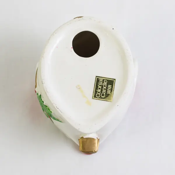 Vintage Colonial Candle Christmas Mouse Ceramic Candle Holder 3" FLAWED