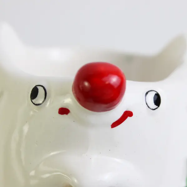 Vintage Colonial Candle Christmas Mouse Ceramic Candle Holder 3" FLAWED