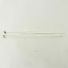 Size 15 Straight Knitting Needles White Plastic Pair 14.25 in