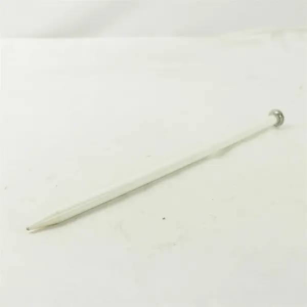 Size 15 Straight Knitting Needles White Plastic Pair 14.25 in