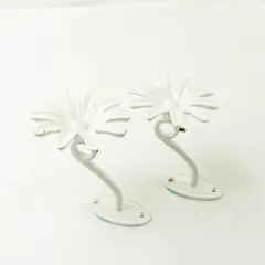 Set of 2 Floral Wall Hooks Decorative Flower Hooks for Scarves