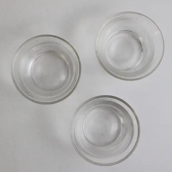 Lot Of 3 Unbranded Matching Clear Glass Votive Candle Holders 2" Tall