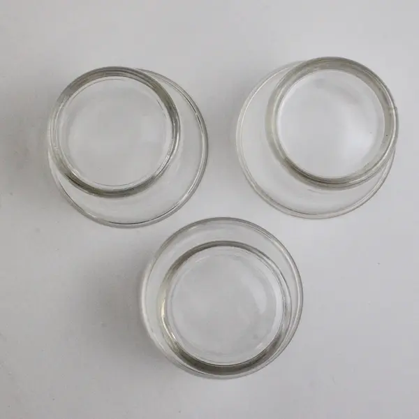 Lot Of 3 Unbranded Matching Clear Glass Votive Candle Holders 2" Tall