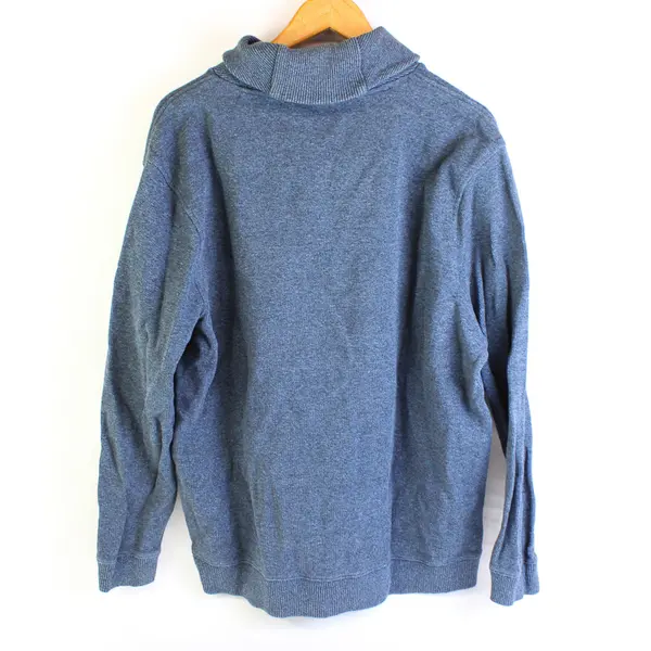 Tasso Elba Blue Shawl Collar Cotton Sweater Men's XL