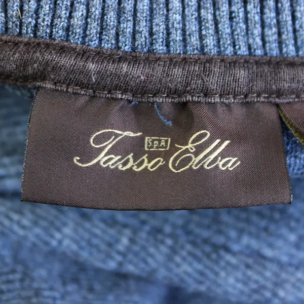 Tasso Elba Blue Shawl Collar Cotton Sweater Men's XL