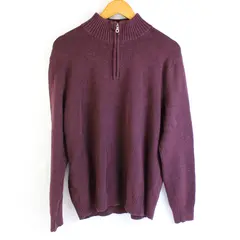 Croft & Barrow Dark Burgundy 1/4-Zip Sweater Men's Size Large