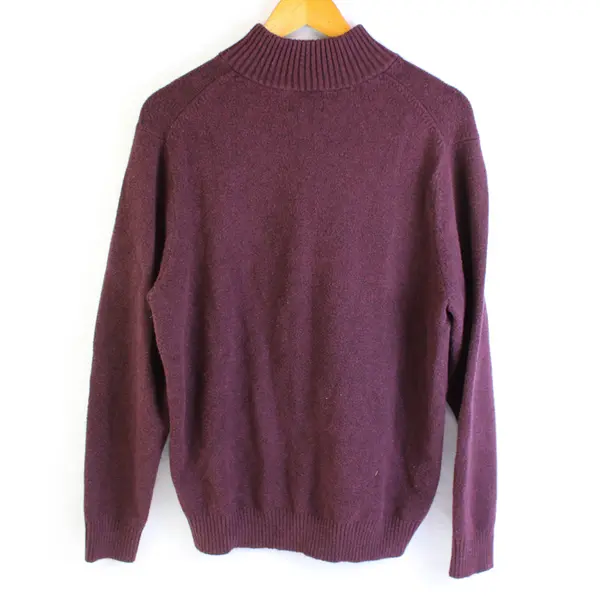 Croft & Barrow Dark Burgundy 1/4-Zip Sweater Men's Size Large