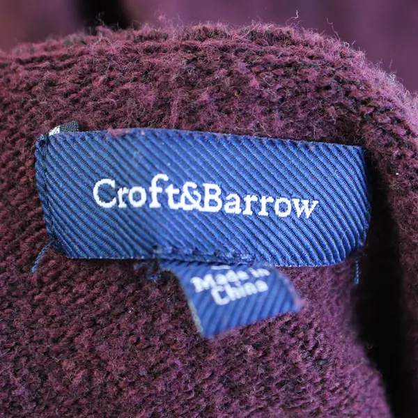 Croft & Barrow Dark Burgundy 1/4-Zip Sweater Men's Size Large