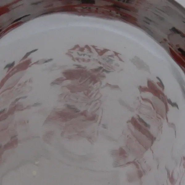 Lot Of 2 Unbranded Matching Santa Claus Printed Clear Drinking Glasses 6.5" Tall