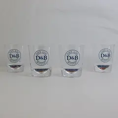 Lot Of 4 Dave And Buster's Matching Clear Plastic Drinking Glasses 4.25" Tall