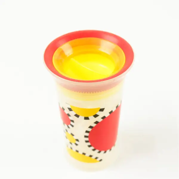 Sassy 9 oz Kids Water Tumbler w/ Lid Red Yellow