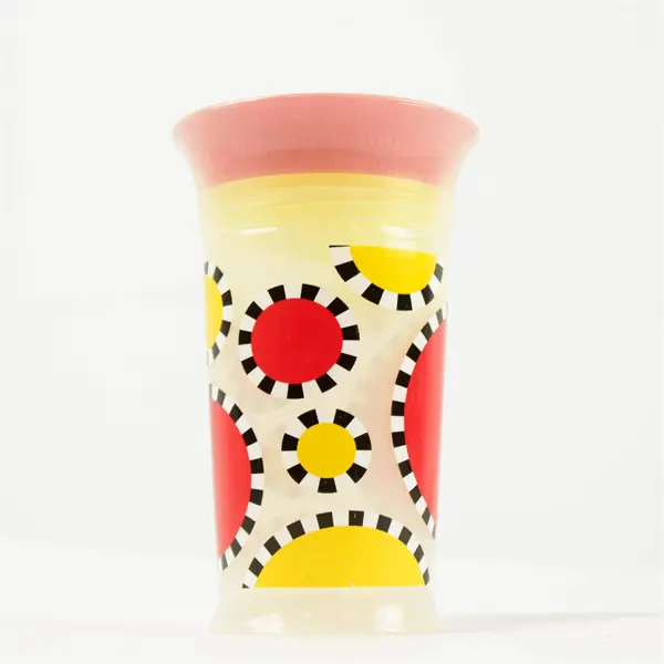 Sassy 9 oz Kids Water Tumbler w/ Lid Red Yellow