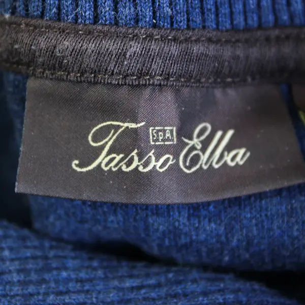 Tasso Elba Dark Blue Shawl Collar Cotton Sweater Men's XL