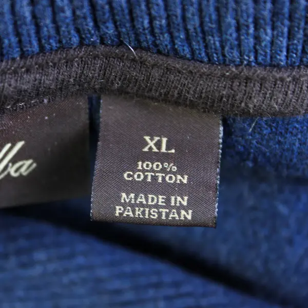 Tasso Elba Dark Blue Shawl Collar Cotton Sweater Men's XL