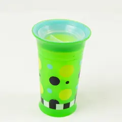 Sassy 9oz Kids Water Tumbler w/ Lid Blue Black & Green