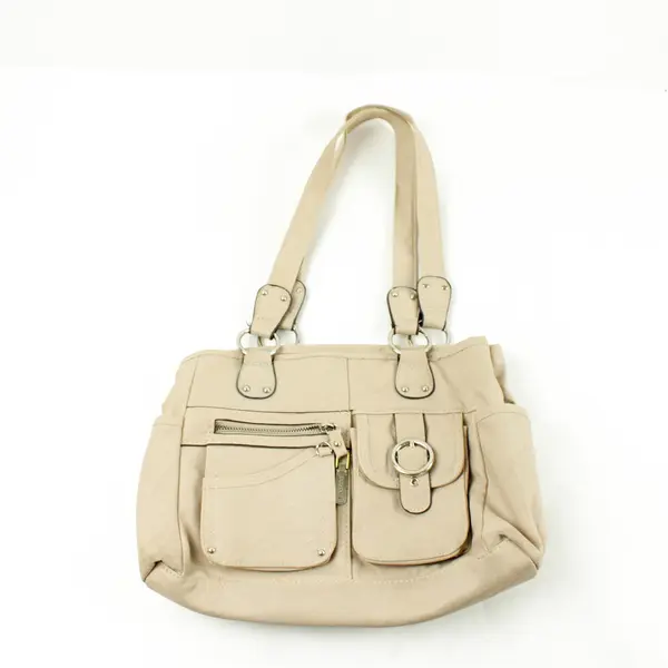Rosetti Light Brown Multi-Pocket Shoulder Bag Dual Straps Zip-Top