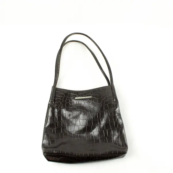 Apostrophe Dark Brown Mock Croc Handbag Women's Purse