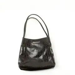 Apostrophe Dark Brown Mock Croc Handbag Women's Purse