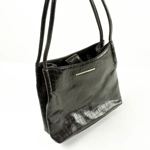 Apostrophe Dark Brown Mock Croc Handbag Women's Purse