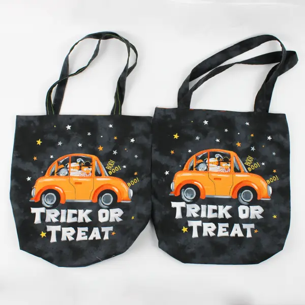 Lot of 2 Ghost Car Tote Bags Halloween Trick or Treat